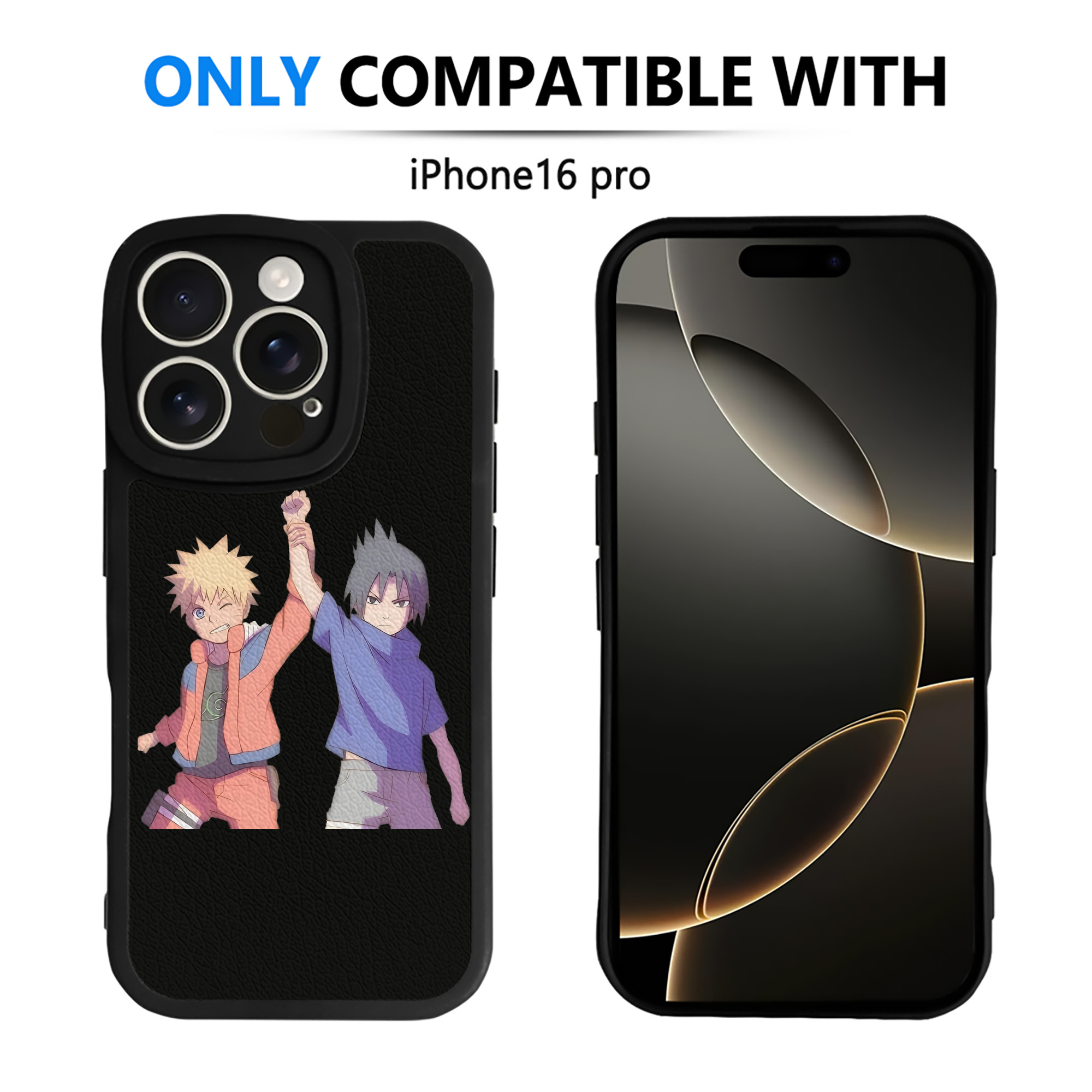 （画像用） NARUTO -ナルト- うちは サスケ Uchiha Sasuke 【iPhone 16シリーズ対応】シリコンスマホケース（レザー調） 材質：シリコン